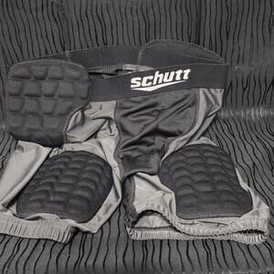 Schutt Youth Medium Padded Football Shorts Black Integrated Thigh Pads